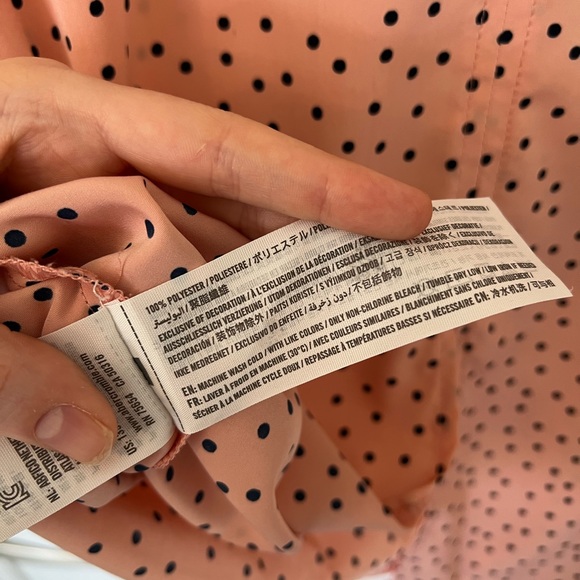 Abercrombie and Fitch Pink Polka Dot Blouse - Picture 4 of 4